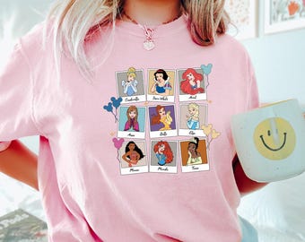 Disney Princess Shirt,Belle Cinderella Elsa Ariel Rapunzel, Disney Girls Shirt, Disney Princess Trip Shirt, Comfort Color Princess 191363