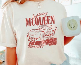 Vintage Disney Cars Lightning Mcqueen Shirt, Comfort Colors Disney Shirt, Disney Family Shirt, Disney Cars Shirt, Disney Trip Shirt, 191322