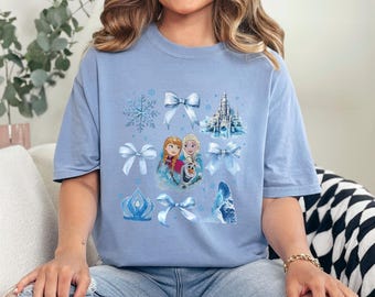 Disney Frozen Coquette Shirt, Comfort Colors, Princess Elsa Bow Shirt, Elsa Coquette Shirt, Disney Girls Trip, Elsa Anna Olaf Shirt 193951