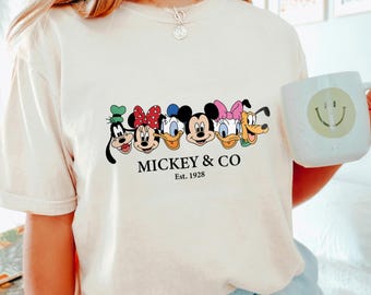 Vintage Mickey & Co 1928 Shirt, Comfort Colors, Mickey And Friends Shirt, Disneyland Shirt, Disney Family Shirts, Disney Trip Shirt 192787