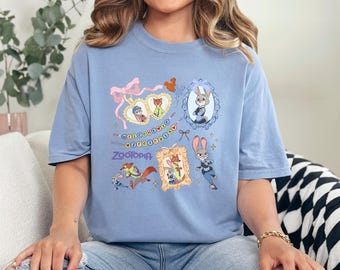 Coquette Watercolor Zootopia Shirt, Comfort Colors, Judy Hopps Nick Wilde Shirt,Welcome To Zootopia Disney Shirt, Locket Zootopia Tee 193854