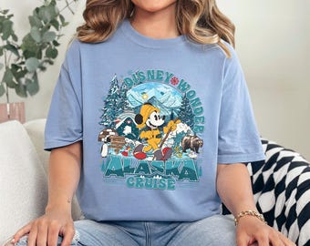 Disney Alaska Cruise 2025 Shirt, Comfort Colors,Family Cruise Matching Shirt, Wonder Cruise Trip Shirt, Mickey And Friends Alaska Tee 193348