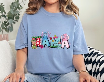 Stitch and Lilo Mama Shirt, Comfort Colors, Disney Mama Shirt, Disneyland Mom Tee, Disney Mother's Day Shirt, Disneyland Vacation Tee 192714