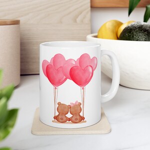 Teddy Bear Valentines Day Ceramic Mug 11oz