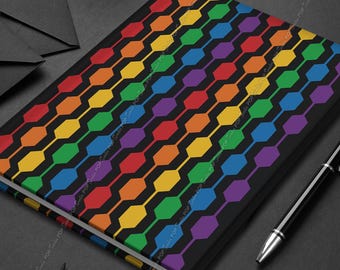 Mid Century Modern Pride Journal | Rainbow Hardcover Notebook | LGBTQ Gift for Writers and Students