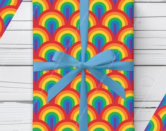 LGBTQ Rainbow Wrapping Paper | LGBT Pride Gift Wrap | Gay Birthday, Wedding, Pride Month Present