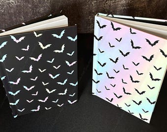 Pastel Goth Bat Journal Set of 2 | Hardcover Notebook Duo | Kawaii Gothic Gift
