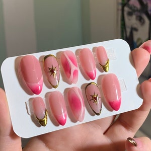 Custom Press on Nails/Party press on nails/Long nails/Almond nails/Valentine&#39;s Day Nails