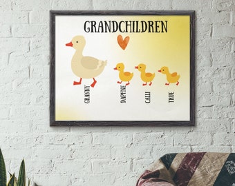 Wall Art "Generations Quack" Duck/ Duckling Wall Art, Grandparent, Grandchildren, Heart Warming