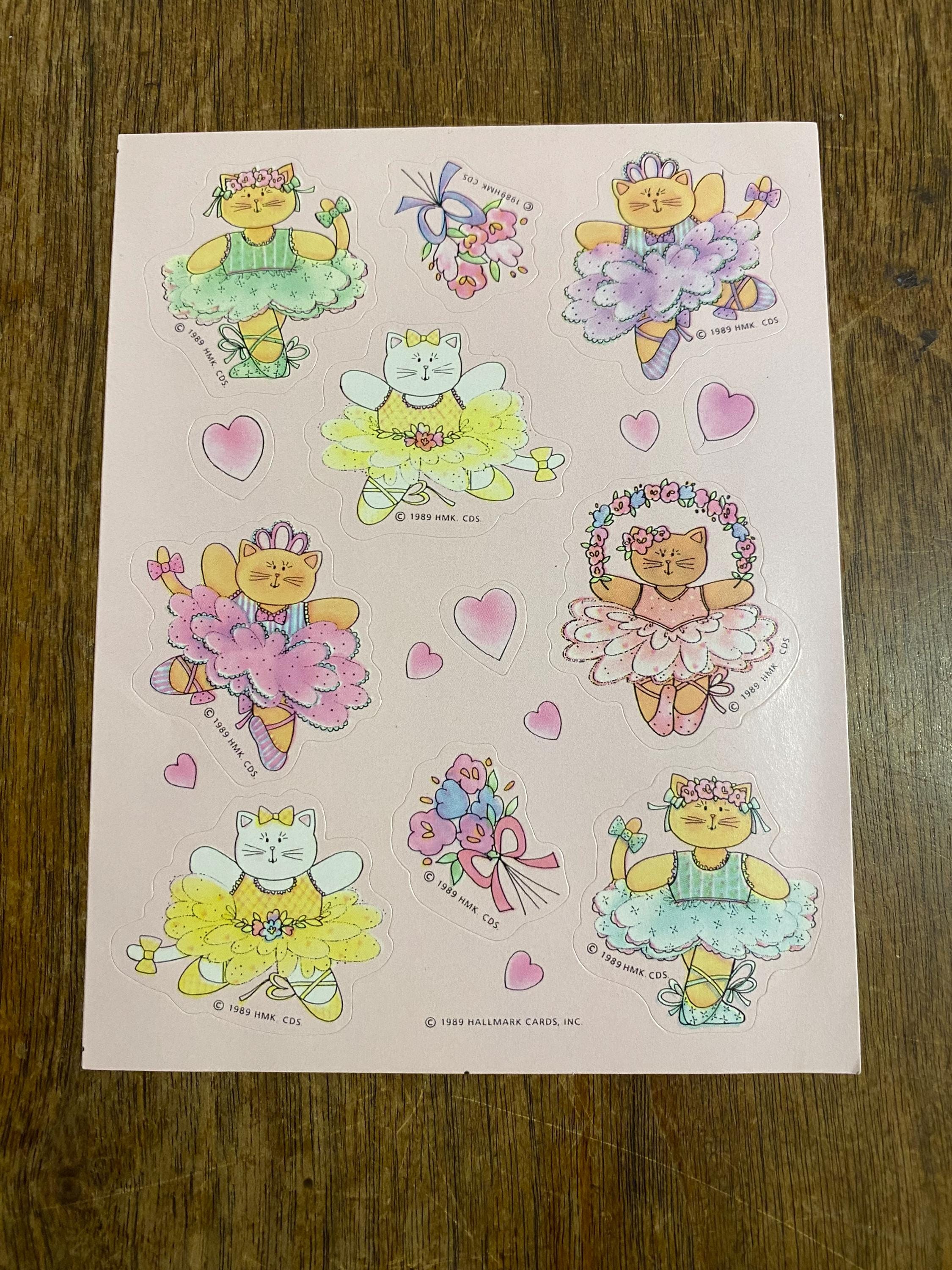 Vintage Hallmark Ballerina Cats Sticker Sheet: 1989 Dancing Cats - Etsy