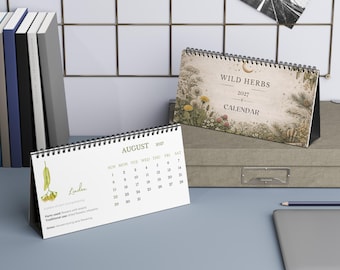 Herbalism Calendar | Wild Herb Calendar 2027 | Materia Medica | Herb Planner | Floral Calendar 2027