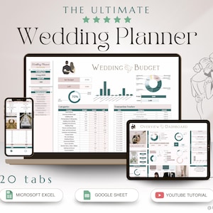 PLR Wedding Planner Spreadsheet Google Sheet Bride Planner | Guest List | Wedding Budget  2026