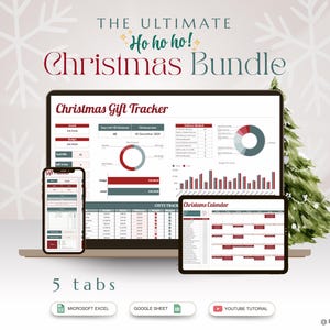 PLR Weihnachtsplaner Tabelle Haushaltsplaner Geschenke Tracker Weihnachten Aufgabentracker