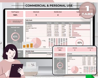 PLR Goal Tracker Spreadsheet: Resell Rights Google Sheets Template