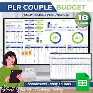 PLR Paar Budgetplaner Tabelle Budgetvorlage Plr Resell Rechte Tabelle, PLR Google Sheets, Master Resell Rechte,Passives Einkommen