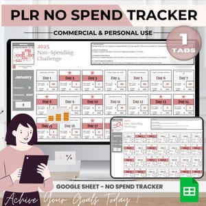 No Spend Tracker: Money Challenge Planner (PLR Digital Product)