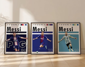 Póster de Lionel Messi: Impresión artística del fútbol argentino (descarga digital)