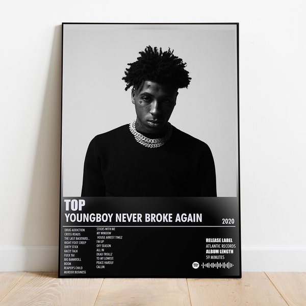 Nba Youngboy - Top Custom Album Cover Poster - DIGITAL DOWNLOAD Album Art High Quality Custom Poster Wall Art Tracklist Poster