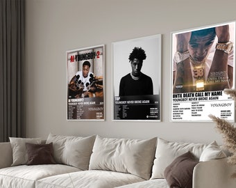 NBA Youngboy Poster, NBA Youngboy Set of 3 Posters, Rap Poster, Hip Hop Poster, Album Poster, Aesthetic Poster, Trendy Poster, NBA Youngboy