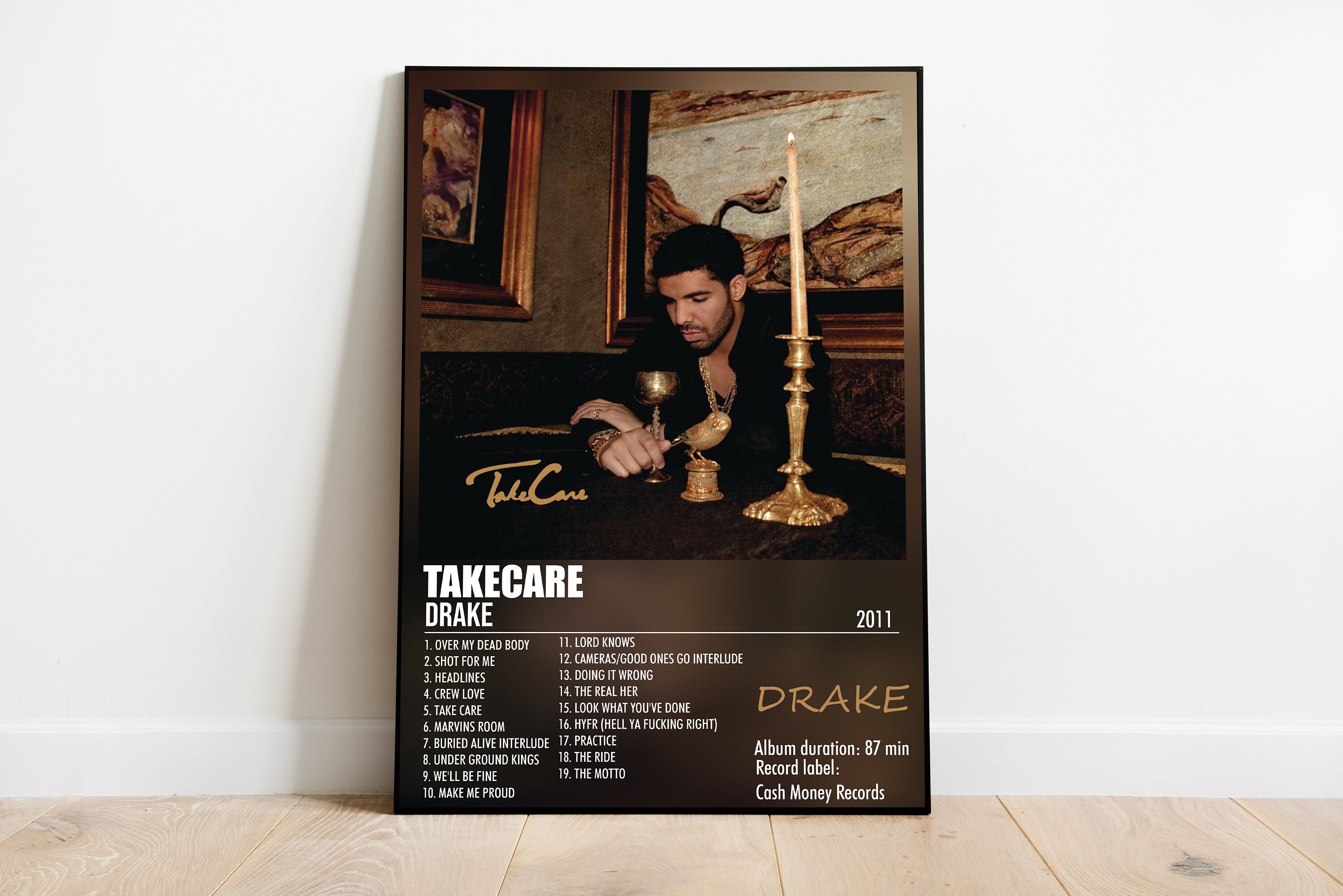 Drake - Take Care - OVO - The Weeknd - Digital Album Art Poster Download -  Home Decor - Wall Art - Custom Poster - Music Design, image size:3000x2002
