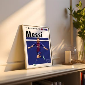 Lionel Messi Soccer Poster: Barcelona Print, Sports Wall Art (Digital Download)