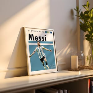Lionel Messi Soccer Poster: Argentina Football Art Print (Digital Download)