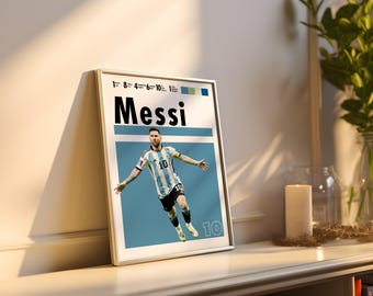 Lionel Messi Soccer Poster: Argentina Football Art Print (Digital Download)