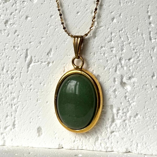 Natural Precious Green Aventurine Pendant, Green Aventurine Charm, Green Aventurine Necklace