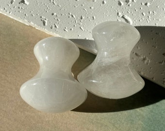 Natural, Hand Carved White Jade Mushroom Gua Sha, Sculpting Tool