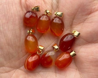 Natural Carnelian Pendant, Carnelian Charm, Carnelian Necklace Optional