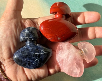 Natural Gemstone Perfume Bottles, Rose Quartz, Red Jasper, Sodalite. Hand Carved, one of a kind bottles, oil container