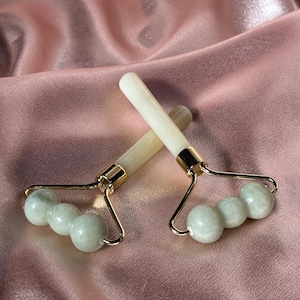 Green Jade Face Roller, Lymphatic Drainage, Luxury Jade Massage Tool, Spa Facial Tool, Premium Face Roller