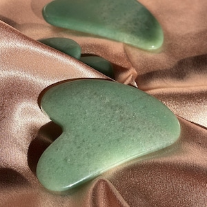 Green Aventurine Gua Sha, Natural Crystal Face Massager Tool, Natural Hand Carved Precious Stone - Luxury Rare Spa Tool