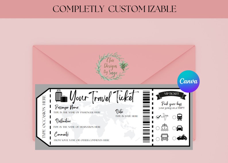 Printable Ticket | Boarding Pass Template | Boarding Pass Invitation ...