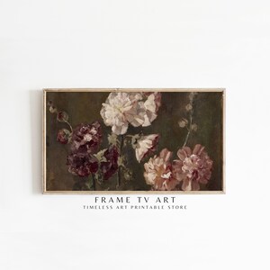 Floral Frame TV Art, Frame TV Art, Tv Art, Digital Download, Flower Vintage Painting - Frame TV Art - 010