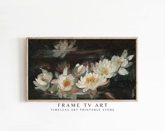 Frame TV Art, Flower Vintage Painting Frame TV Art, Digital Download - TV Frame Art - 003