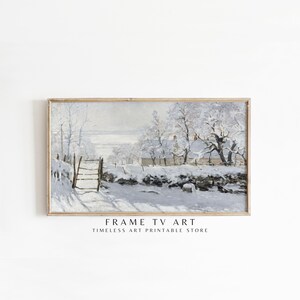 Frame TV Art Winter, Winter Frame TV Art, Digital Download, Winter Vintage Painting - Frame TV Art - 005