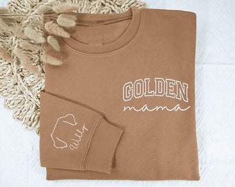 Embroidery Golden Mama Sweatshirt, Embroidered Golden Dog Sweatshirt, Golden Retriever Gift, Dog Gifts, Dog Shirt,Dog Breeds,Christmas Gifts