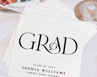 Custom Graduation Cocktail Luncheon Party Napkins, Graduation Party, Graduation Napkins, Grad Party Decor, Grad Dinner Party, Printed Napkin