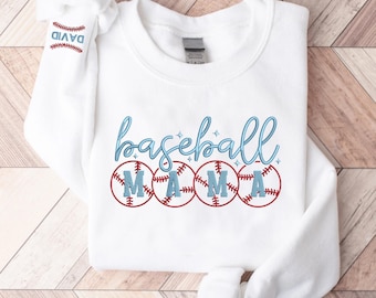 Embroidered Baseball Mama Sweatshirt, Custom Baseball Gift for Mom, Mother day Gift For Baseball Mama, Custom Mom Sweater, Baseball Mom Gift