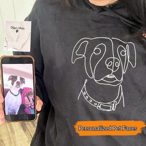 Custom Pet Embroidered Sweatshirt| Personalized Pet Face and Pet name Sweatshirt| Embroidered hoodie| Custom gift| Dog Gifts, Dog Mom Gifts