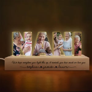 Personalized Nani Night Light, Custom LED Name Lamp, Engraved Nani Gift, RGB Acrylic Night Light, Grandma Gift, Mother&#39;s Day Gift