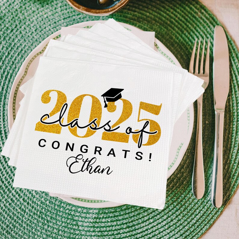 Personalized Graduation Napkins, Grad Party Decor, Class of 2026 ...