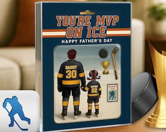 You're My MVP On Ice Hockey Dad Custom Trading Card Style Personalized Acrylic Block Plaque, Father's Day Gift for Dads, Gift for Husband