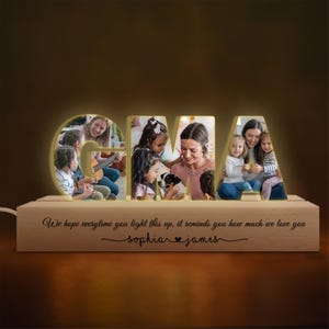 Personalized Gma Night Light, Custom LED Name Lamp, Engraved Gma Gift, RGB Acrylic Night Light, Grandma Gift, Mother&#39;s Day Gift