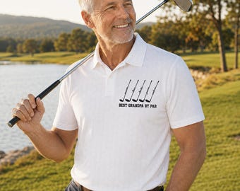 Personalized Golf Polo Shirt for Dad, Best Dad By Par Shirt, Custom Golf Gift for Grandpa, Father’s Day Golf Lover Gift