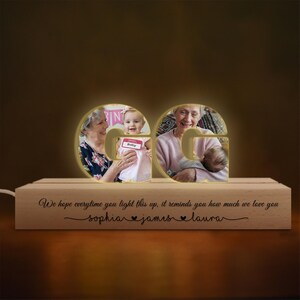 Personalized GG Night Light, Custom Led Name Lamp, Engraved GG Gift, RGB Acrylic Night Light, Grandma Gift, Mother&#39;s Day Light