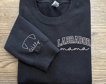 Embroidery Labrador Mama Sweatshirt,Embroidered Labrador Mom Sweatshirt, Dog Gifts,Personalized Dog Shirt,Dog Breeds,Christmas Gifts,Lab Dog