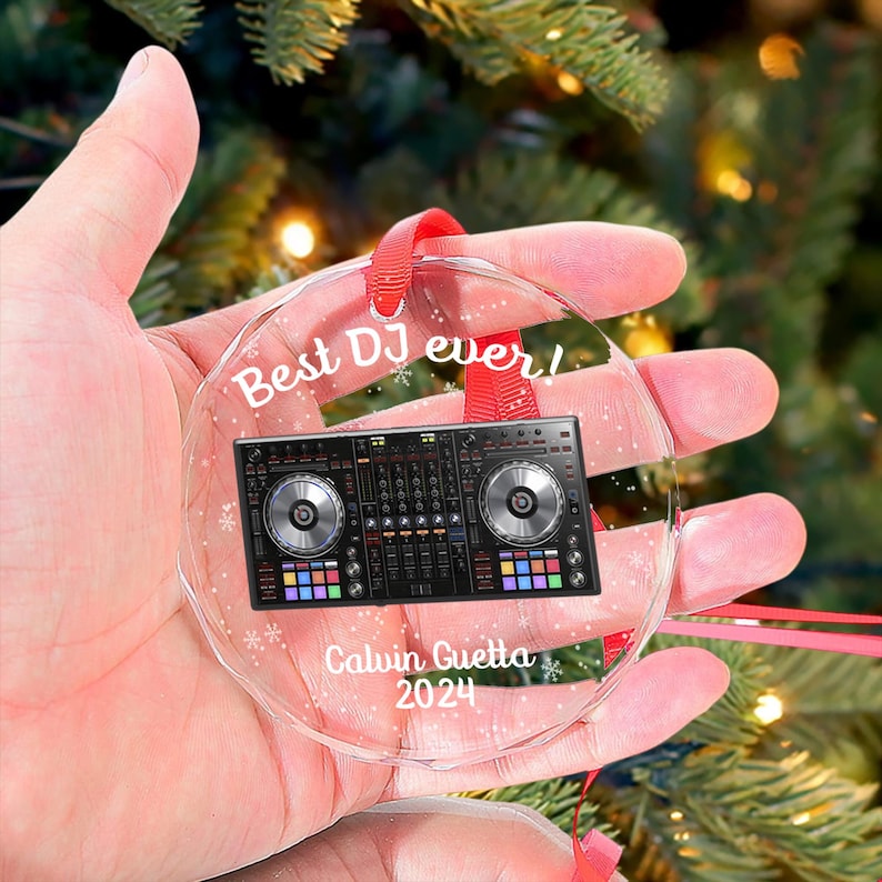 Custom DJ Glass Ornament, Personalized DJ Christmas Ornament, Unique