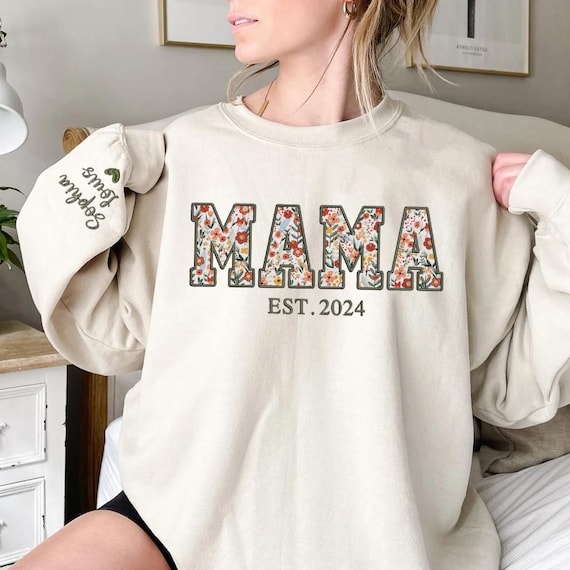 Custom Embroidered Gaga Sweatshirt, Gaga Floral Applique Custom Embroidered Gaga Sweatshirt, Gaga Floral Applique